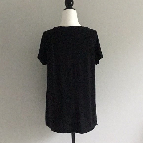 Banana Republic Black Cap Sleeve Jersey Top, Size S - Picture 4 of 7